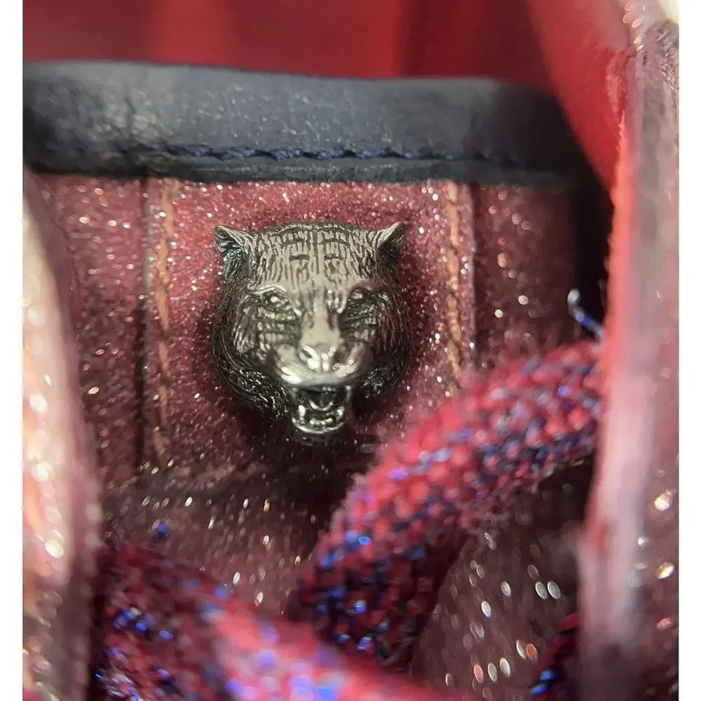 Authentic GUCCI Bambi Glitter Pink Ace Sparkle Studded Sneakers Size EU 35/US 5 - Picture 4 of 11